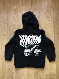 Kingpin - Hazy Deeds Hoody Jumper Black Pull Over Kingpin Skate Supply King Pin Youth Size -Skateboard Equipment Store 39858 1