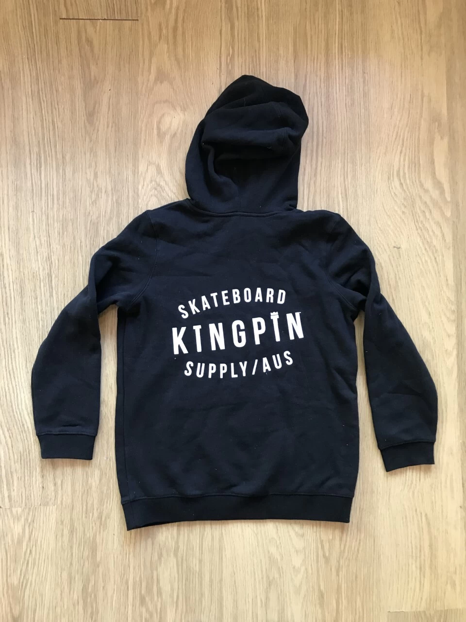 Kingpin - OG Letters Hoody Jumper Black Pull Over Kingpin Skate Supply King Pin Youth Size 4 Kingpin - OG Letters Hoody Jumper Black Pull Over Kingpin Skate Supply King Pin Youth Size - Image 2