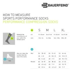 Bauerfeind - Women's Outdoor Performance Compression Socks Size Medium US Size 4.5 - 6 Euro Size 35 - 37 -Skateboard Equipment Store 39871 6
