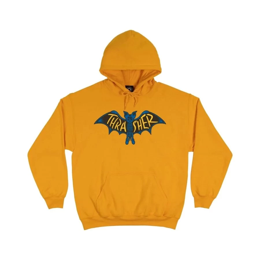 Thrasher Magazine - Bat Hood Gold Jumper Hoody | Hoodie Pullover Neck Face 4 Thrasher Magazine - Bat Hood Gold Jumper Hoody | Hoodie Pullover Neck Face - Image 2