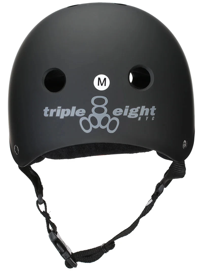 Triple 8 - All Black Rubber Helmet Sweat Saver Matte Black Skate Board Helmet Triple Eight 4 Triple 8 - All Black Rubber Helmet Sweat Saver Matte Black Skate Board Helmet Triple Eight - Image 2