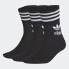 ADIDAS Mid Cut CREW SOCKS BLACK SOCK 3 Pack US MENS Asst SIZES SOX NEW -Skateboard Equipment Store 40436