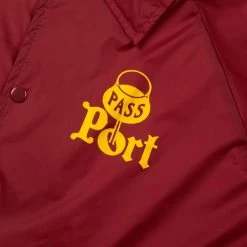 Passport - Port Coach Jacket Maroon Size Medium | Pass~Port Pass Port -Skateboard Equipment Store 40603 2