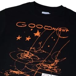 Hoddle - Goodnight Shirt Black / Orange T-Shirt Tee -Skateboard Equipment Store 40802 2