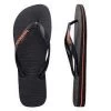 HAVAIANAS Black Orange Thongs Sandals Male Flip Flops [Size: 45/46 = US 13 MENS] -Skateboard Equipment Store 40875