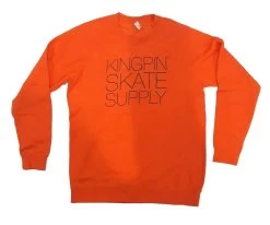 KINGPIN Skate Supply Crew Laguna Orange Skateboard Jumper Sweater Pullover
