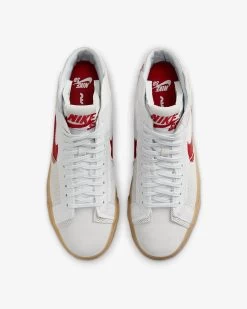 Nike SB Zoom Blazer Mid Premium Summit White / University Red US Mens Skate Shoes | FD5113 100 -Skateboard Equipment Store 40986 4