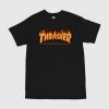 Thrasher Flame T-Shirt Tee New Black Skate Shop Aust Seller Thrasher Mag 110102M/BK [Size: M] -Skateboard Equipment Store 41318