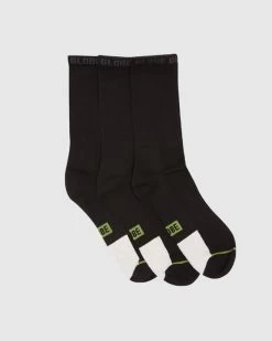 GLOBE CREW SOCKS 3 PACK Low Impact Black MENS SIZE 7 - 11