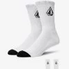 Volcom New White Full Stone Socks 3 PACK Size 9-12 Aus Seller Skateboard Kingpin Skate -Skateboard Equipment Store 41335
