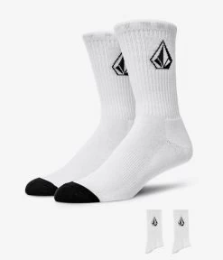 Volcom New White Full Stone Socks 3 PACK Size 9-12 Aus Seller Skateboard Kingpin Skate