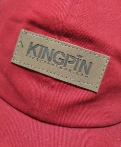 Kingpin Skate Supply Cap 6 PANEL Box Patch Ruby Red Snapback Skateboard Dad Hat -Skateboard Equipment Store 41341 2