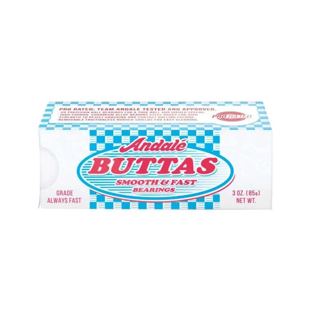 Andale BUTTAS Skateboard Bearings - Set Of 8 WHITE SHIELD 3 Andale BUTTAS Skateboard Bearings - Set Of 8 WHITE SHIELD