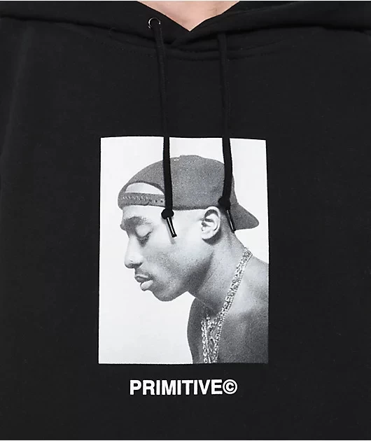 Primitive - Tupac No Changes Hood Black Hoody 4 Primitive - Tupac No Changes Hood Black Hoody - Image 2