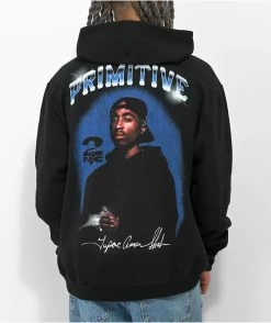 Primitive - Tupac No Shine II Hood Black Hoody Hoodies -Skateboard Equipment Store 41593 1