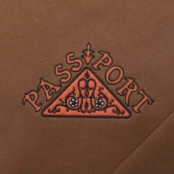 Pass~Port Manuscript Sweater - Chocolate CREW NECK PASSPORT JUMPER -Skateboard Equipment Store 41649 1