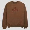 Pass~Port Manuscript Sweater - Chocolate CREW NECK PASSPORT JUMPER 1 Pass~Port Manuscript Sweater - Chocolate CREW NECK PASSPORT JUMPER -Skateboard Equipment Store 41649