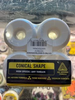 HAZARD WHEELS RADIAL 54MM 101A Skateboard WHEELS WHITE ORANGE Skate Free Post Aus -Skateboard Equipment Store 41801 2