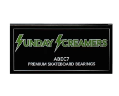 SUNDAY HARDWARE BEARINGS SCREAMERS ABEC 7 SKATEBOARD SKATE CRUISER LONGBOARD BLACK NEW FREE POST KINGPIN SKATE SHOP NEW BLACK